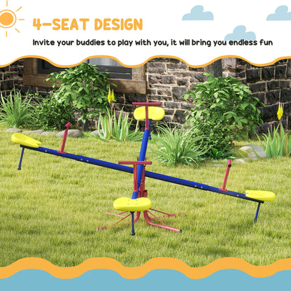 Bascule de jardin pour enfants 4 places en métal