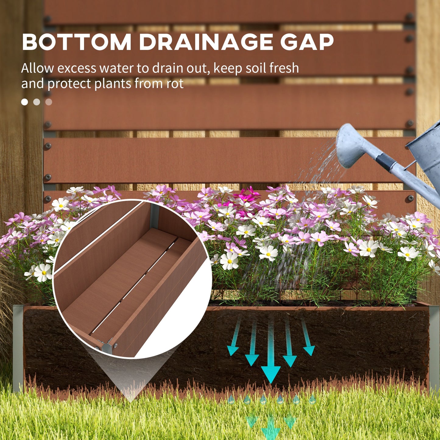 Jardinière surélevée avec treillis pour plantes grimpantes