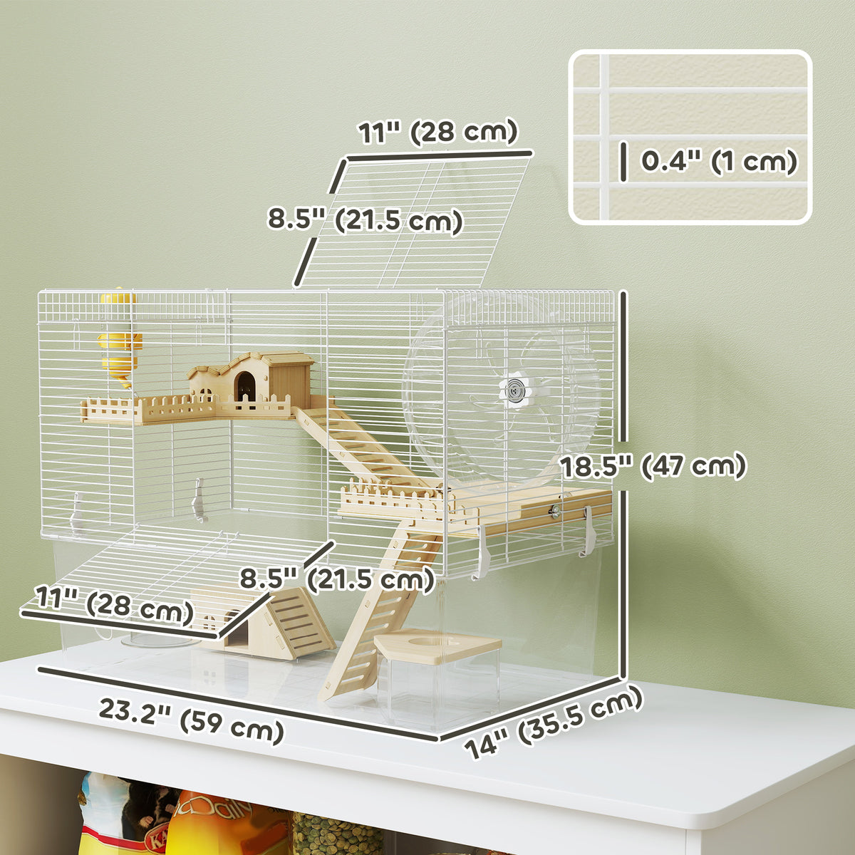 Cage à hamster sur plusieurs niveaux