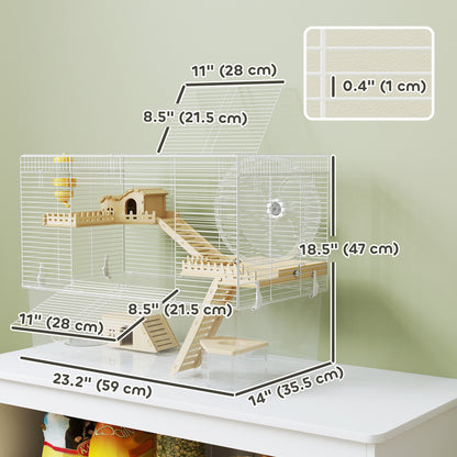 Cage à hamster sur plusieurs niveaux