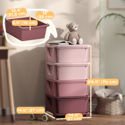 Organiseur de jouets 4 étages avec 4 tiroirs