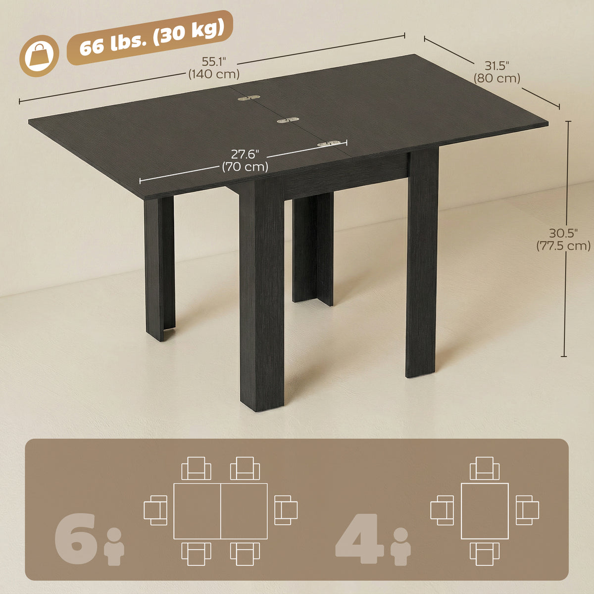 Table à manger extensible pour petits espaces