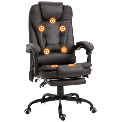 Chaise de bureau massante inclinable avec repose-pieds