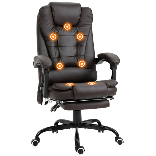Chaise de bureau massante inclinable avec repose-pieds