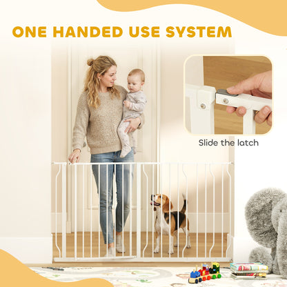 Barrière pour animaux réglable avec porte — acier
