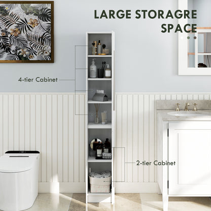 Armoire de salle de bain haute avec tablettes ajustables