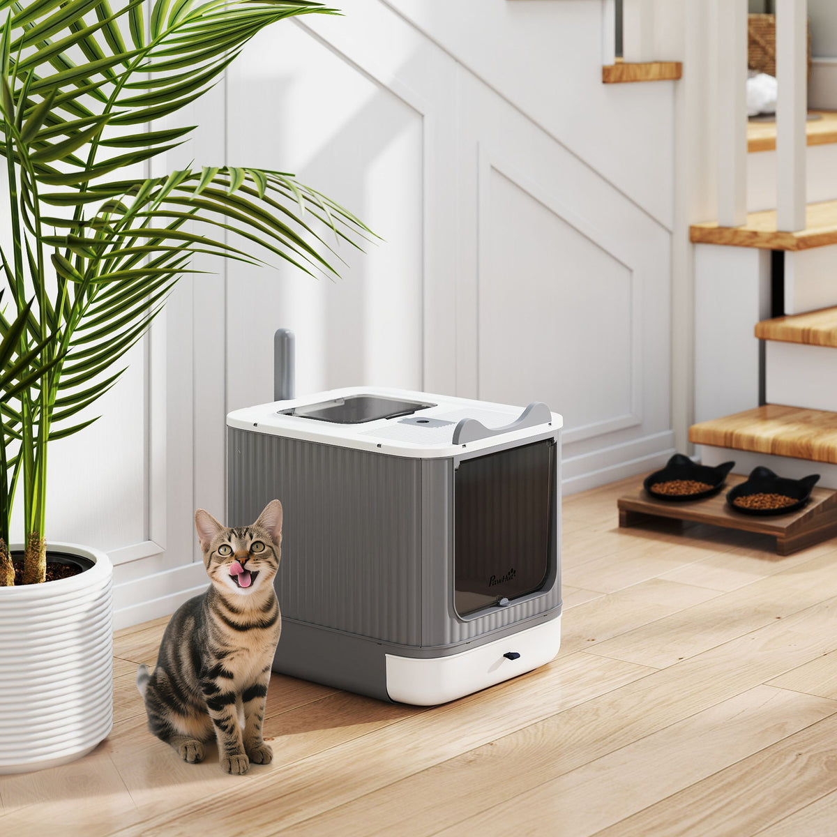Bac à litière fermé pour chat avec couvercle
