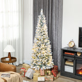Arbre de Noël crayon floqué DEL bicolore