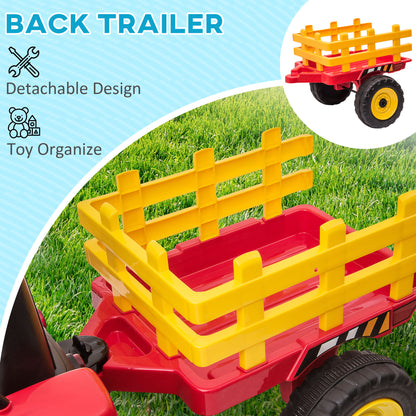 Tracteur électrique 12V pour enfants avec remorque