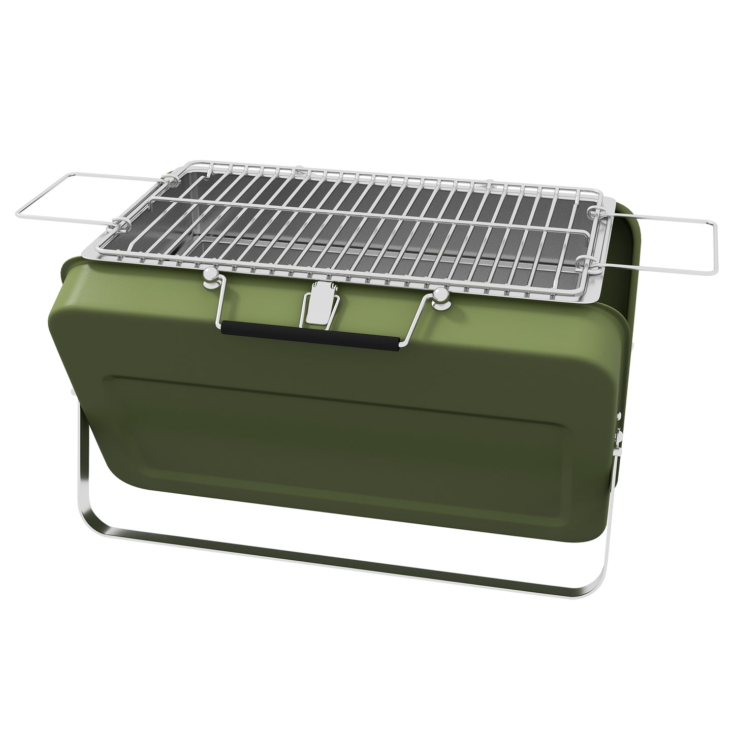 BBQ portable format valise métal charbon