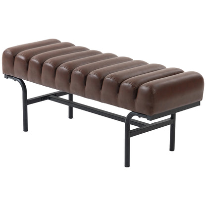 Banc de lit cylindrique en similicuir