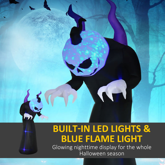 Fantôme gonflable Halloween LED effet flamme 213 cm