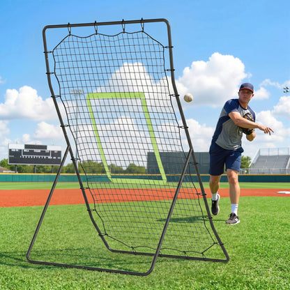 Filet rebondissant d'entraînement baseball avec zone de frappe