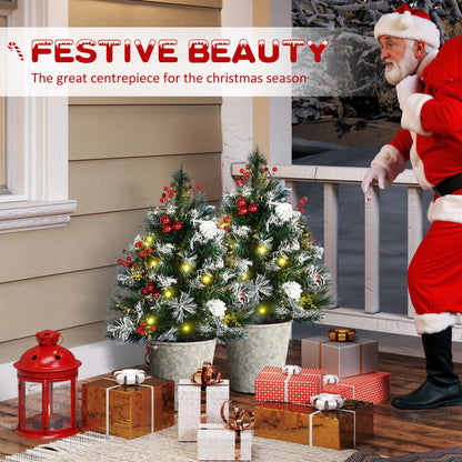 Sapin de Noël artificiel pré-éclairé 76 cm — lot de 2