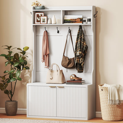 Meuble d'entrée 4-en-1 avec banc à chaussures