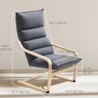 Fauteuil accent velours dossier haut pieds bouleau