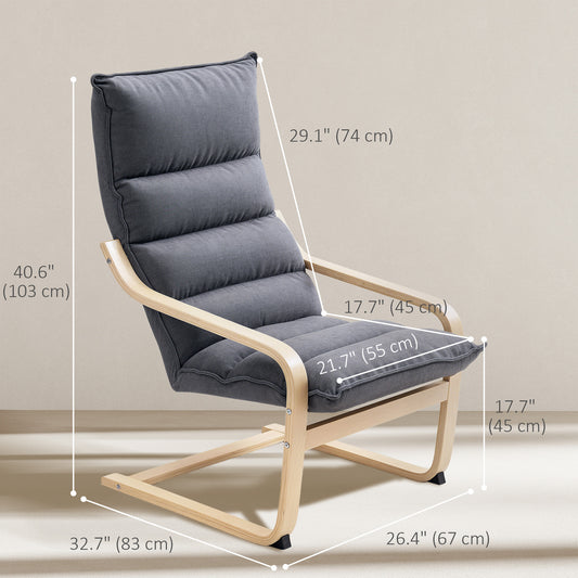 Fauteuil accent velours dossier haut pieds bouleau