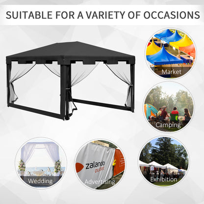 Gazebo Outsunny 10×13 pi avec Murs Moustiquaire - Tente de Jardin