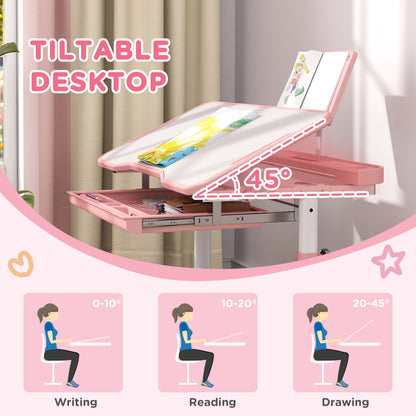 Ensemble bureau et chaise réglables pour enfants — Lot de 2