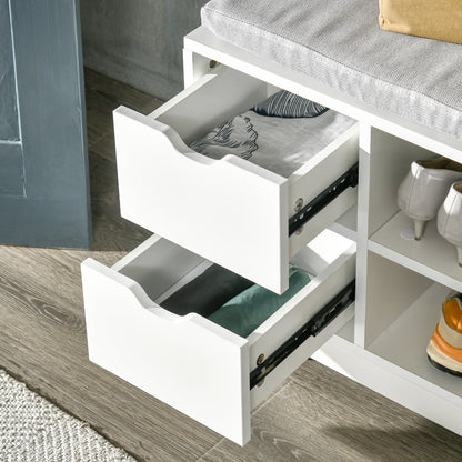 Banc de rangement pour chaussures capitonné