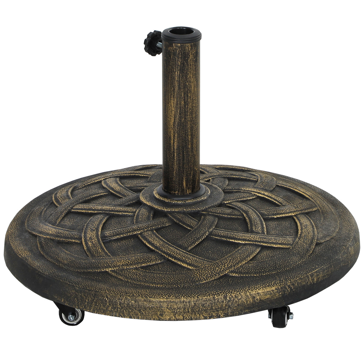 Socle de parasol rond avec roulettes 20 kg