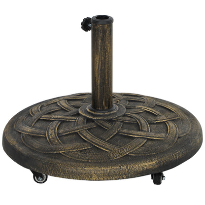 Socle de parasol rond avec roulettes 20 kg