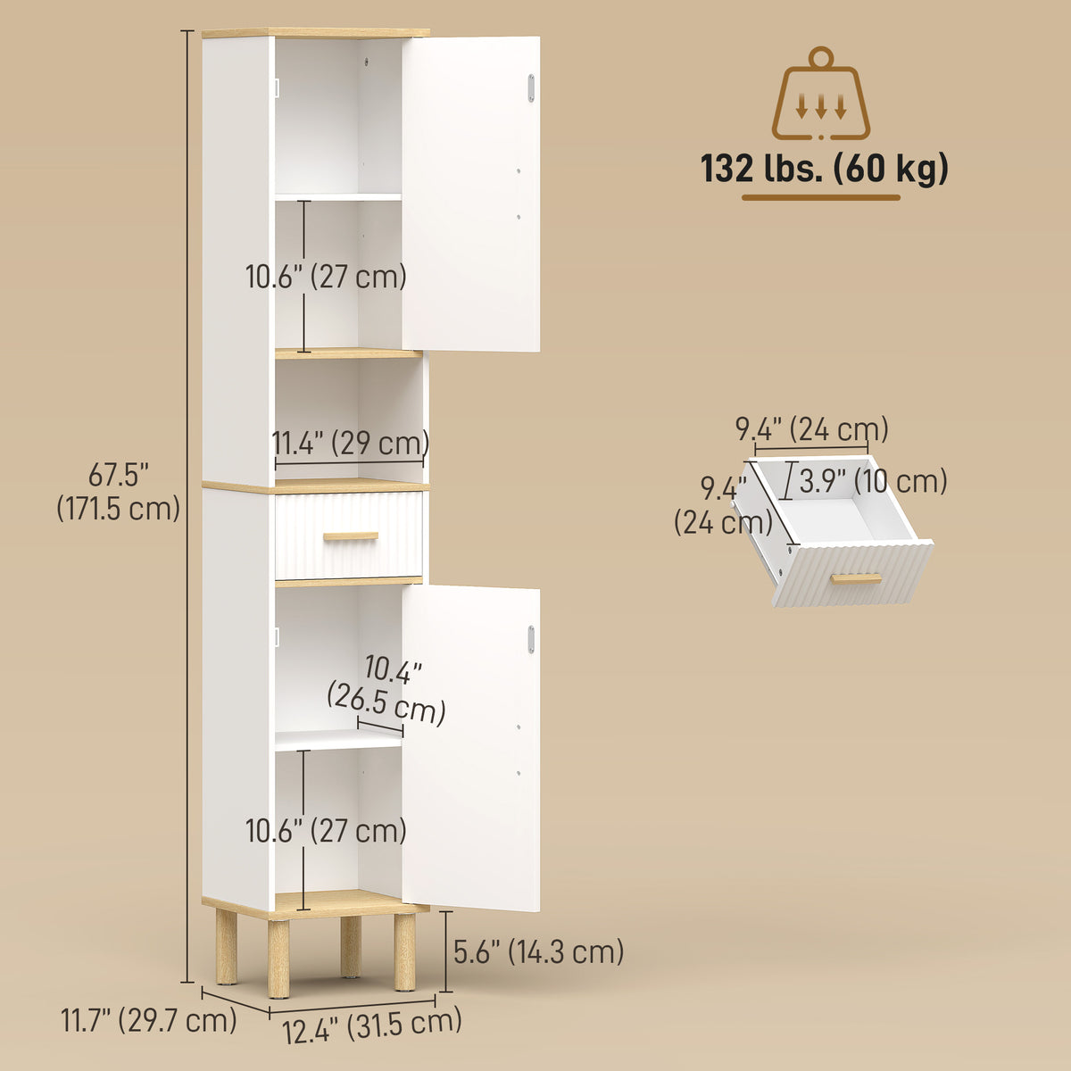 Meuble de rangement haut pour salle de bain