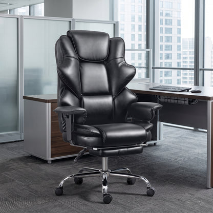 Chaise de bureau ergonomique grand format en cuir PU