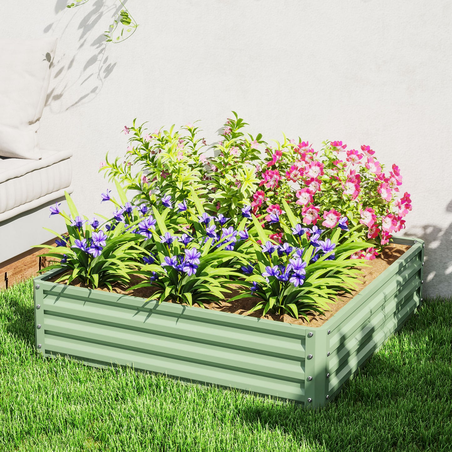 Jardinière surélevée acier galvanisé 120x120x30cm