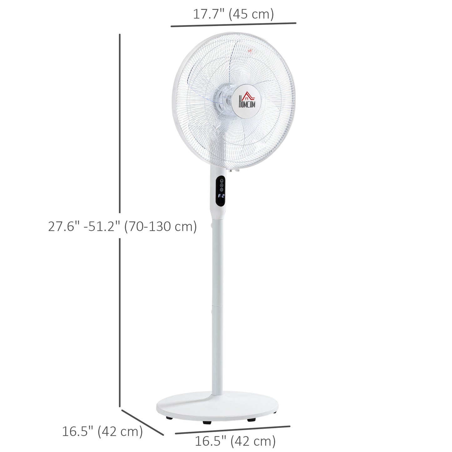 Ventilateur sur pied oscillant avec télécommande et écran LED