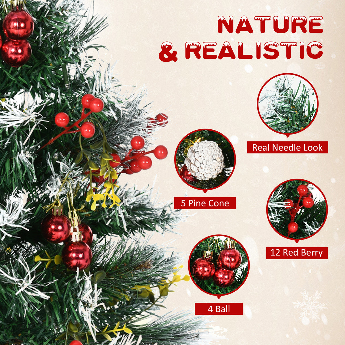 Sapin de Noël artificiel pré-éclairé 76 cm — lot de 2