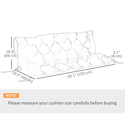Coussin de balancelle 3 places avec dossier antidérapant