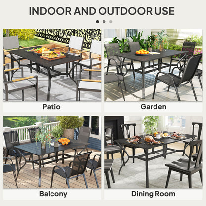 Table de patio rectangulaire avec trou pour parasol