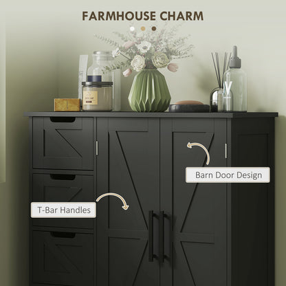 Armoire de salle de bain style fermette avec tiroirs