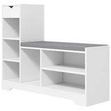 Banc de rangement à chaussures avec tiroir et 6 tablettes