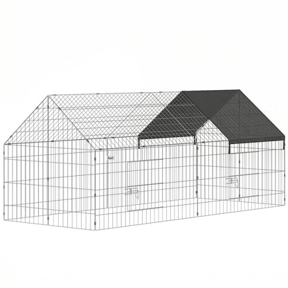 Enclos métallique pour poules avec couverture UV