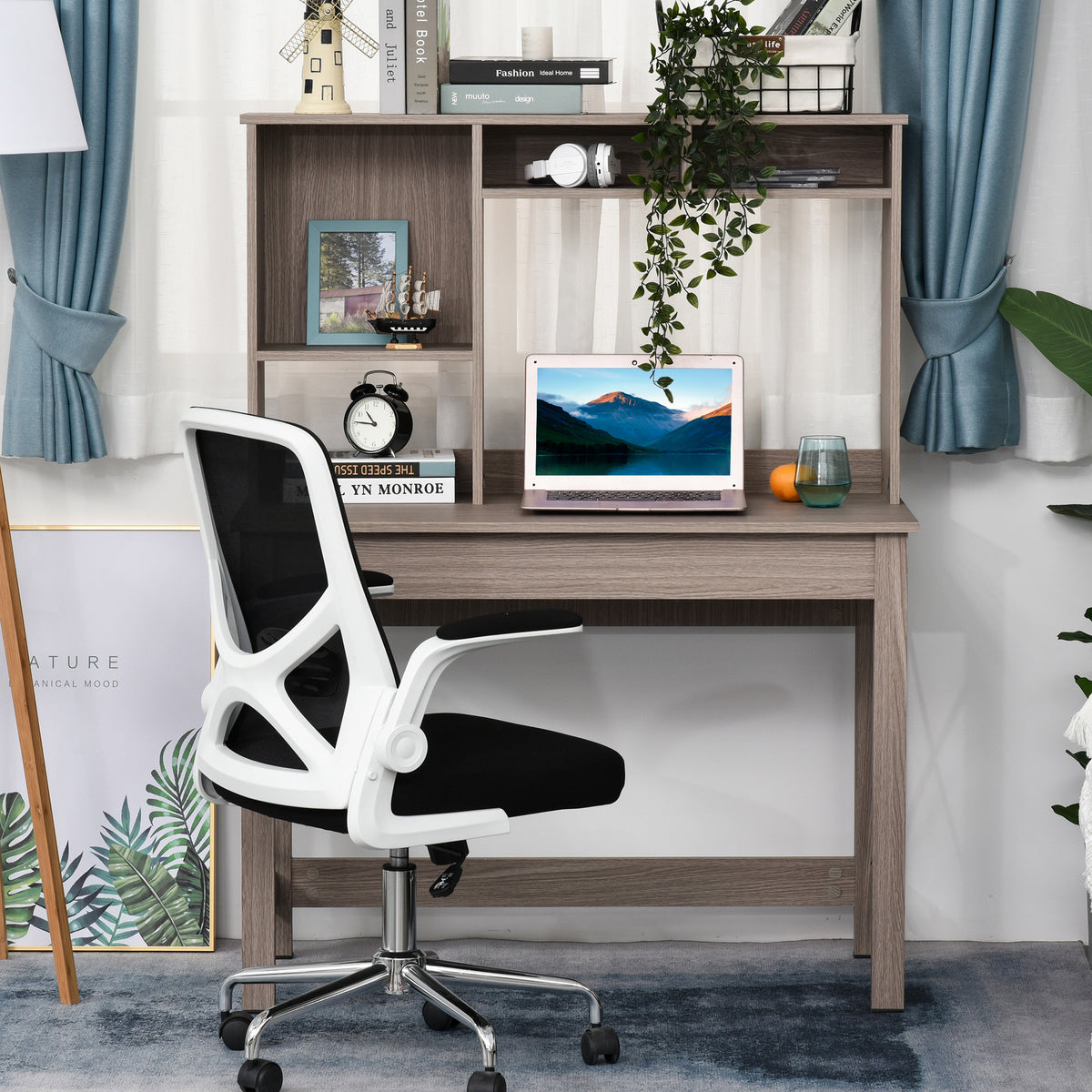 Bureau d'ordinateur avec huche de rangement
