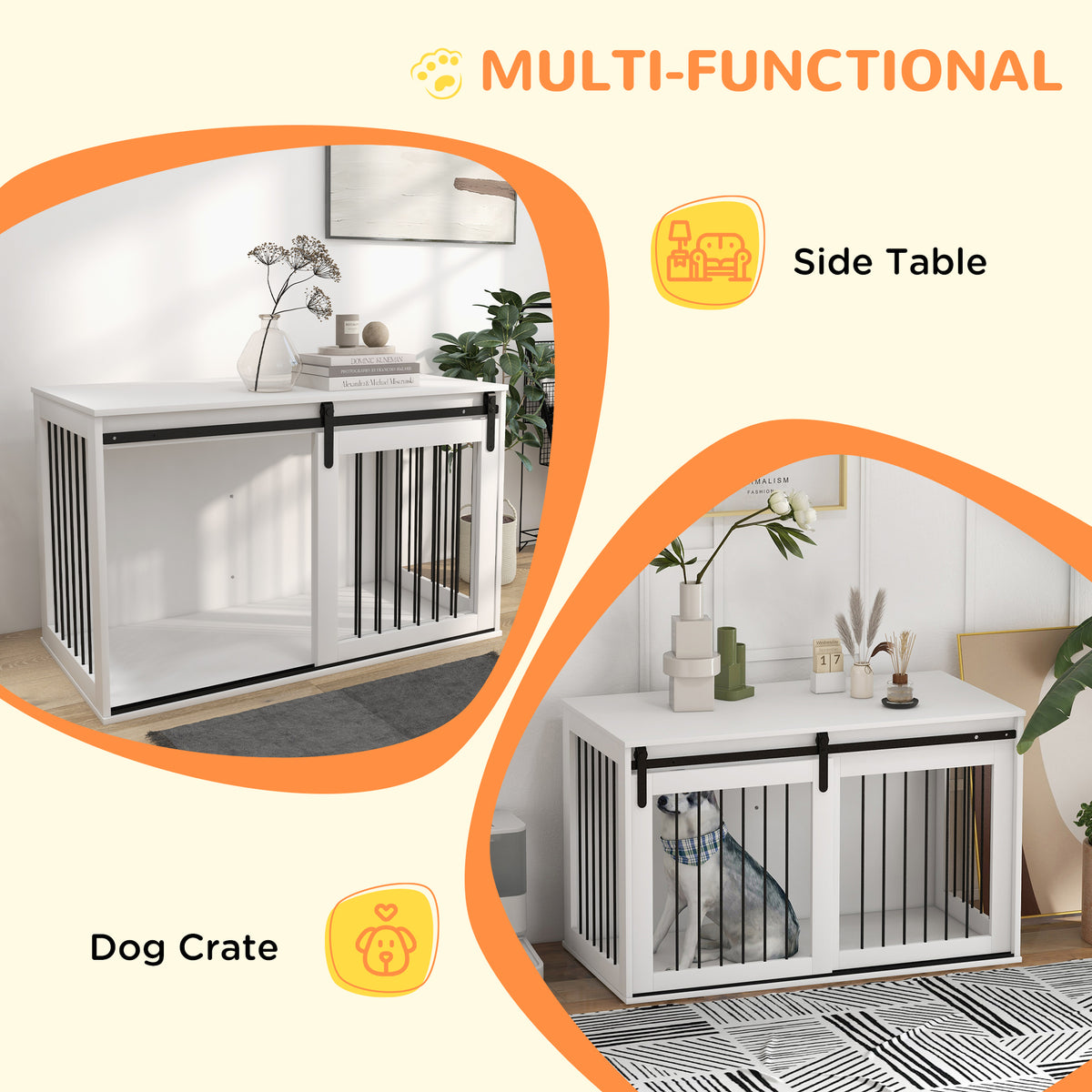 Cage pour chien meuble table d'appoint