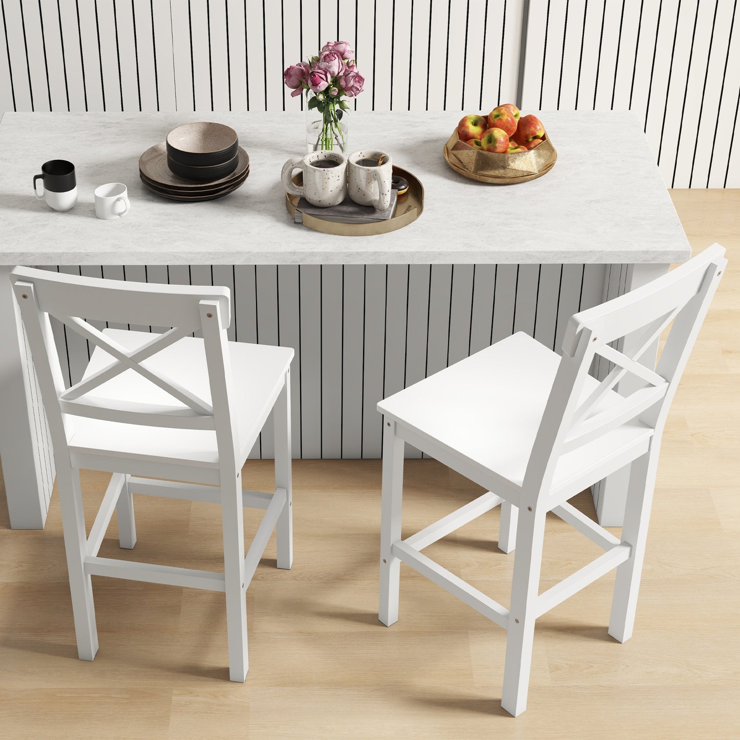 Tabourets de comptoir ensemble de 2 style fermier