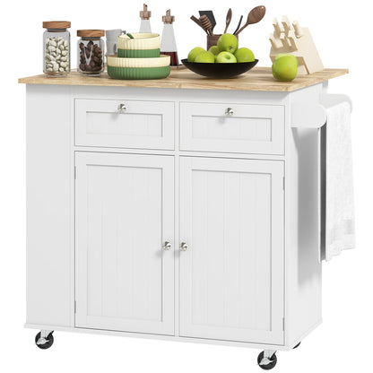Îlot de cuisine roulant avec tablettes réglables