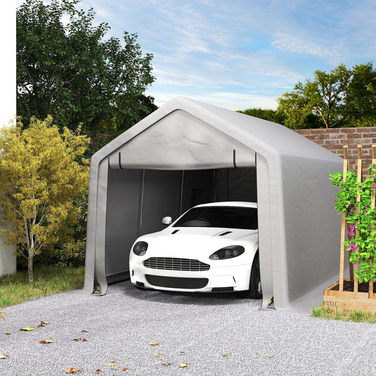 Abri-auto portable 10 x 17 pi porte zippée