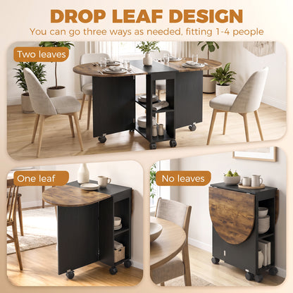 Table à manger pliante avec rangement pour petits espaces 120 cm