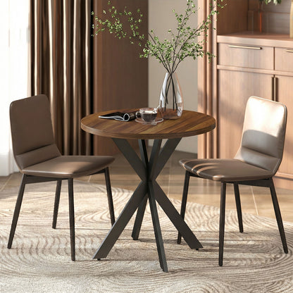 Table à manger ronde contemporaine 74 cm pieds croisés