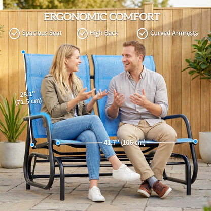 Banc planeur extérieur 2 places mécanisme glissement