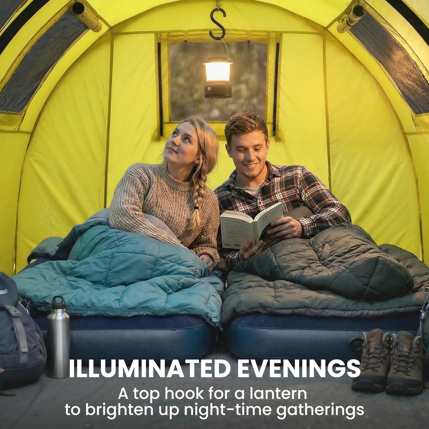 Tente de camping 2 pièces 3-4 personnes imperméable