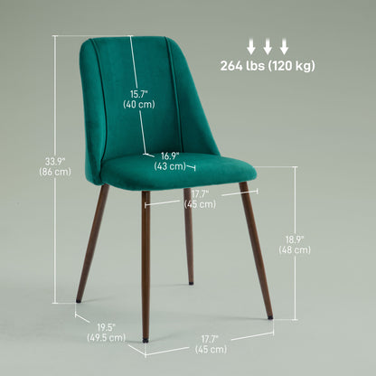 Chaises de salle à manger rembourrées velours ensemble 4