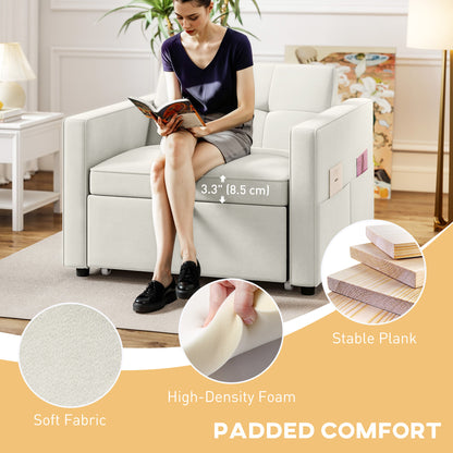 Fauteuil-lit convertible en velours avec USB