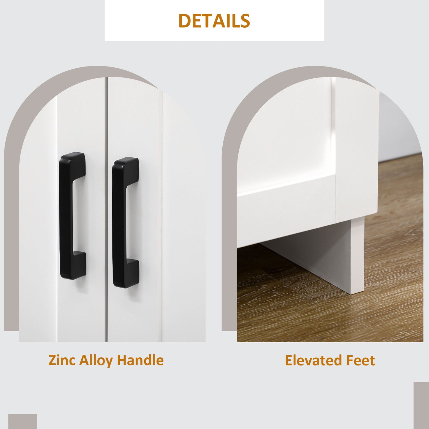 Buffet moderne avec portes shaker et tablettes ajustables