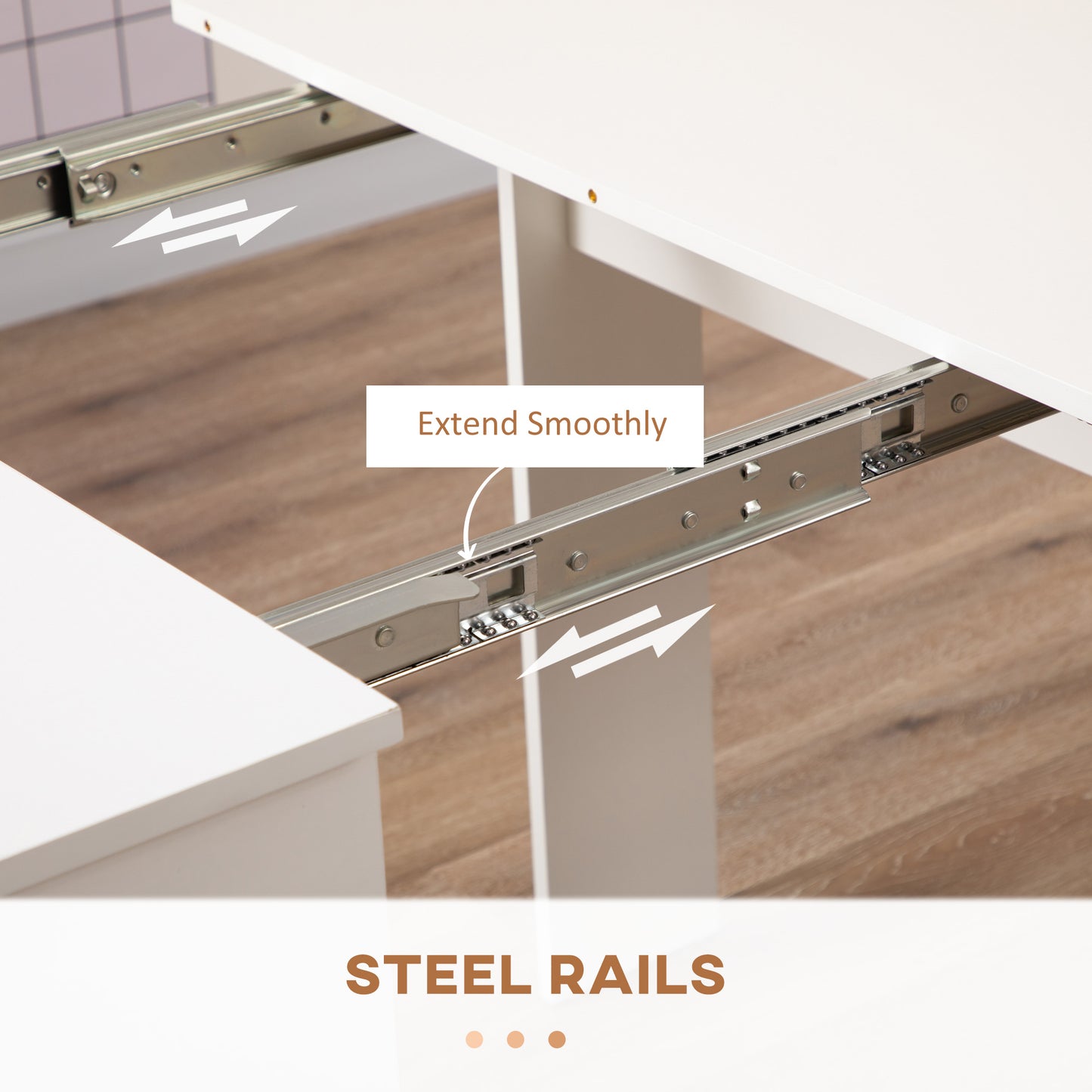 Table à manger extensible 60-180 cm pour 6-8 personnes