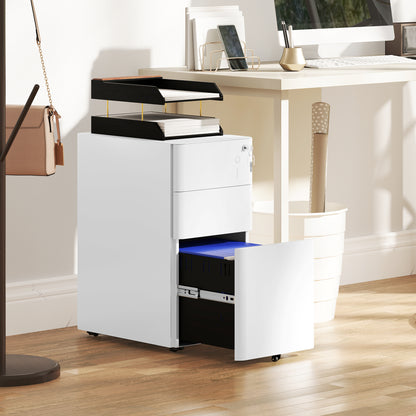 Caisson de bureau verrouillable en acier à 3 tiroirs
